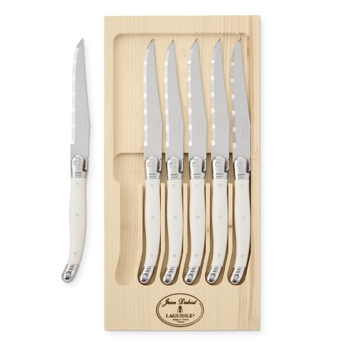 Jean Dubost Laguiole Steak Knife Set, Set of 6, White | Williams-Sonoma