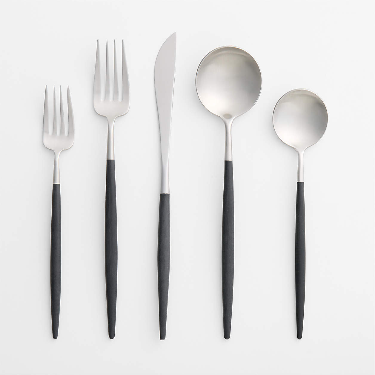 Aero Black Flatware 5-Piece Place Setting + Reviews | Crate & Barrel | Crate & Barrel