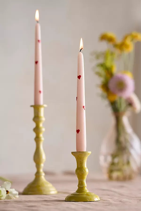 Heart Taper Candles, Set of 2 | Anthropologie (US)