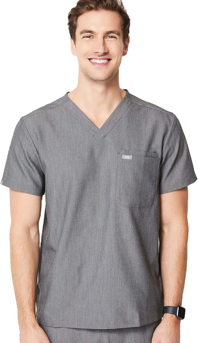 FIGS Leon Two-Pocket Scrub Top for Men – Tailored Fit, Super Soft Stretch, Anti-Wrinkle Medical... | Amazon (US)