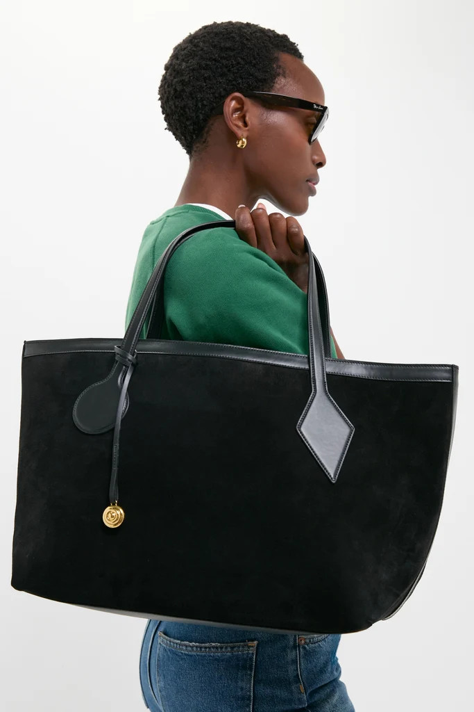 Black Suede Large Sprout Tote | Tuckernuck (US)
