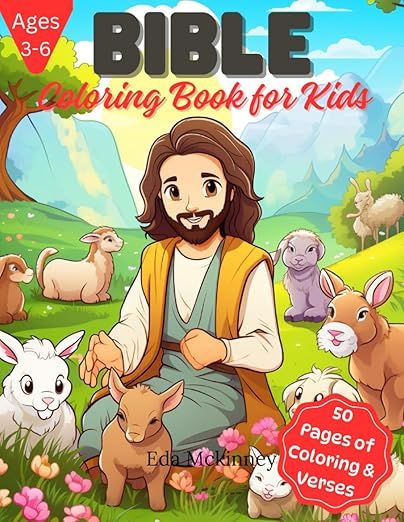 Bible Coloring Book For Kids: An amazing coloring book for Boys and Girls with 50 Christian Desig... | Amazon (US)