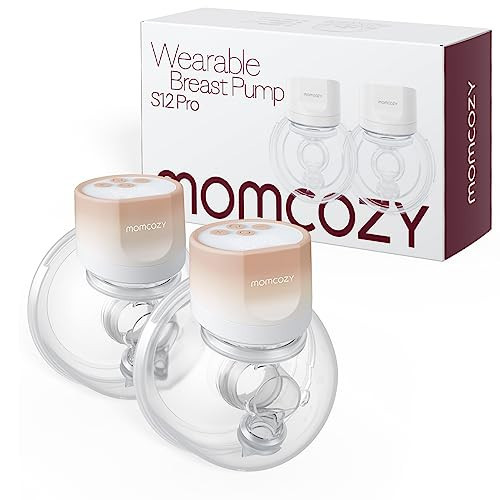 Momcozy Hands-Free Breast Pump S12 Pro, Wearable & Portable Pump with Soft DoubleFit Flange, 3 Modes | 9 Levels Double Electric Pump, Smart Display, 24mm, 2 Pack, Cozy Pink | Amazon (US)