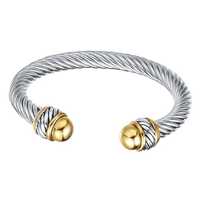 UNY Fashion jewelry Brand Cable Wire Retro Antique Bangle Elegant Beautiful Valentine Mothers day Gi | Amazon (US)