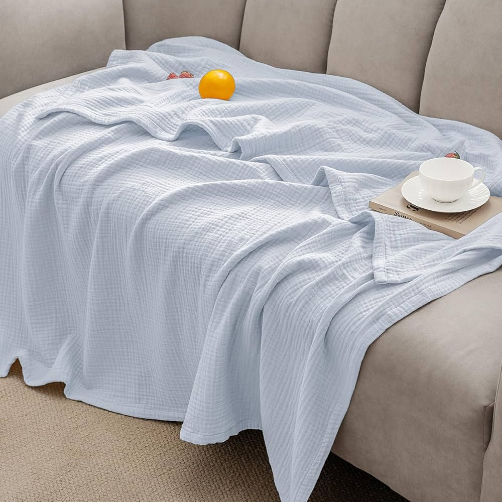 PHF 100% Cotton Muslin Blanket King Size 108" x 90", 4-Layer Lightweight and Breathable Blanket f... | Amazon (US)