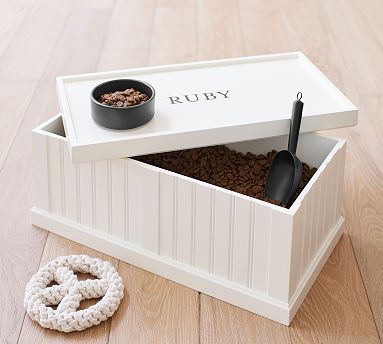 Aubrey Pet Bowl Stand With Storage | Pottery Barn (US)