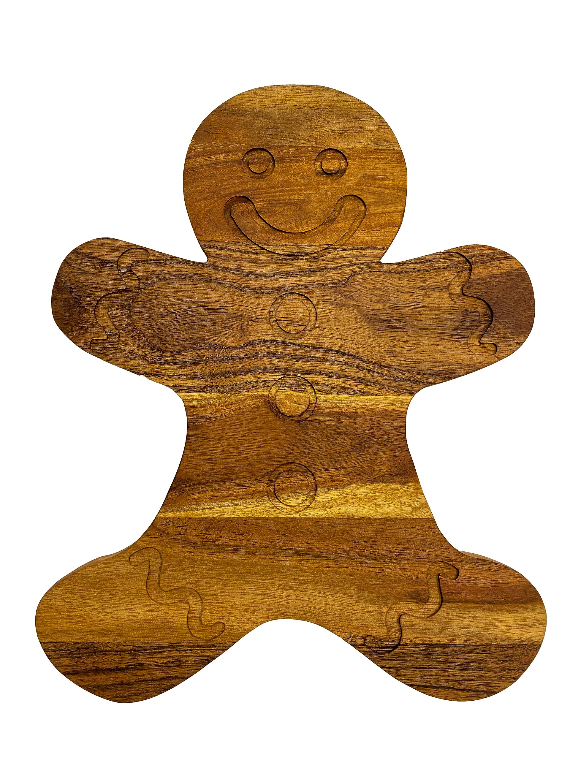 Wood Cutting Board for Kitchen Christmas Gingerbread Shaped Wooden Cutting Board with Grooves, De... | Amazon (US)