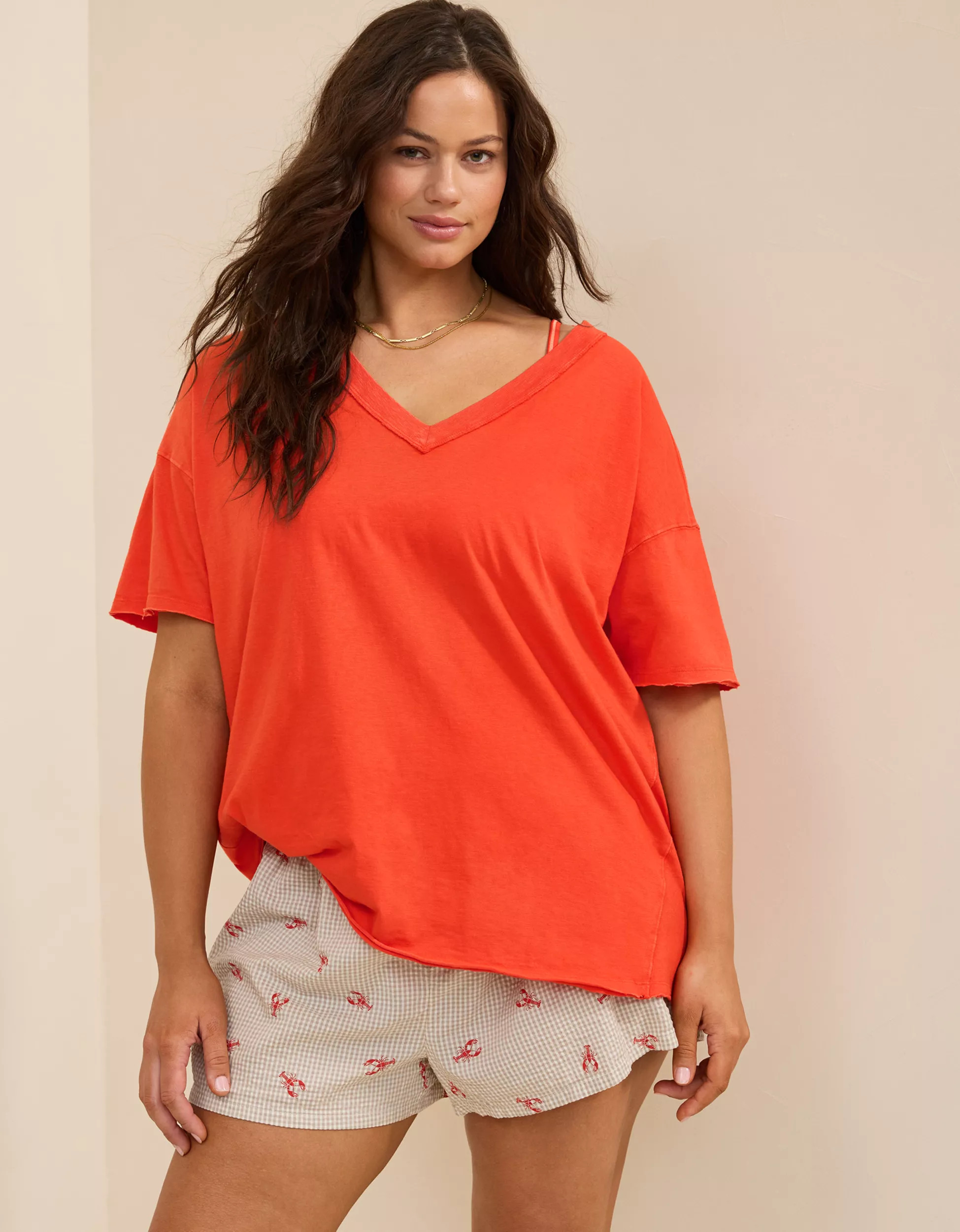Aerie Oversized V-Neck Boyfriend T-Shirt | Aerie