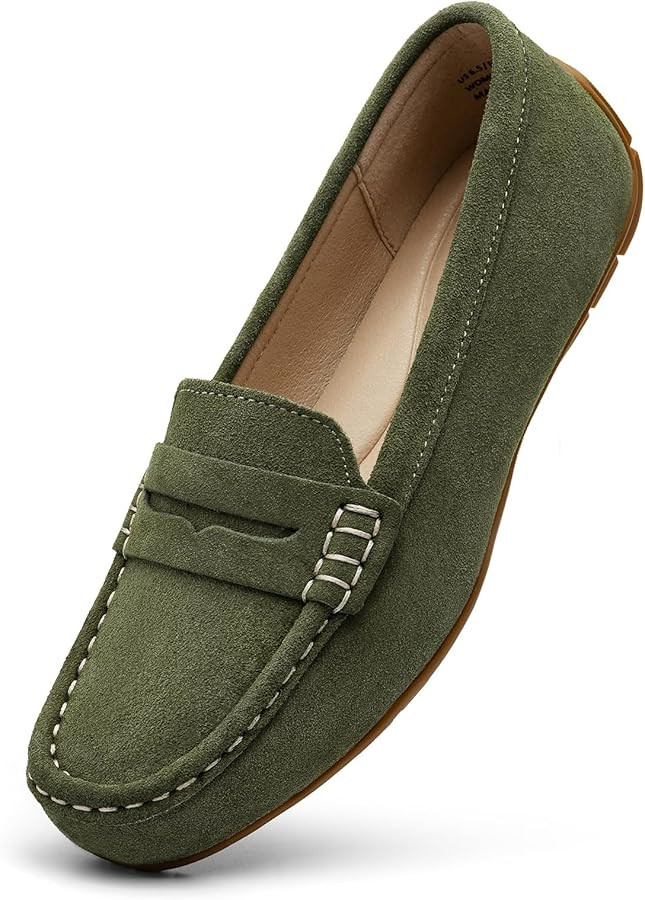KORDAL Women's Comfortable & Lightweight Suede Leather Penny Loafers Slip-Ons Cute Business Casua... | Amazon (US)