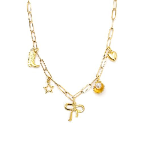MTJAHPS Bow Necklace for Women Bowknot Choker Necklace Coastal Cowgirl Charm Necklace Bow Charm Necklace Gift | Amazon (US)