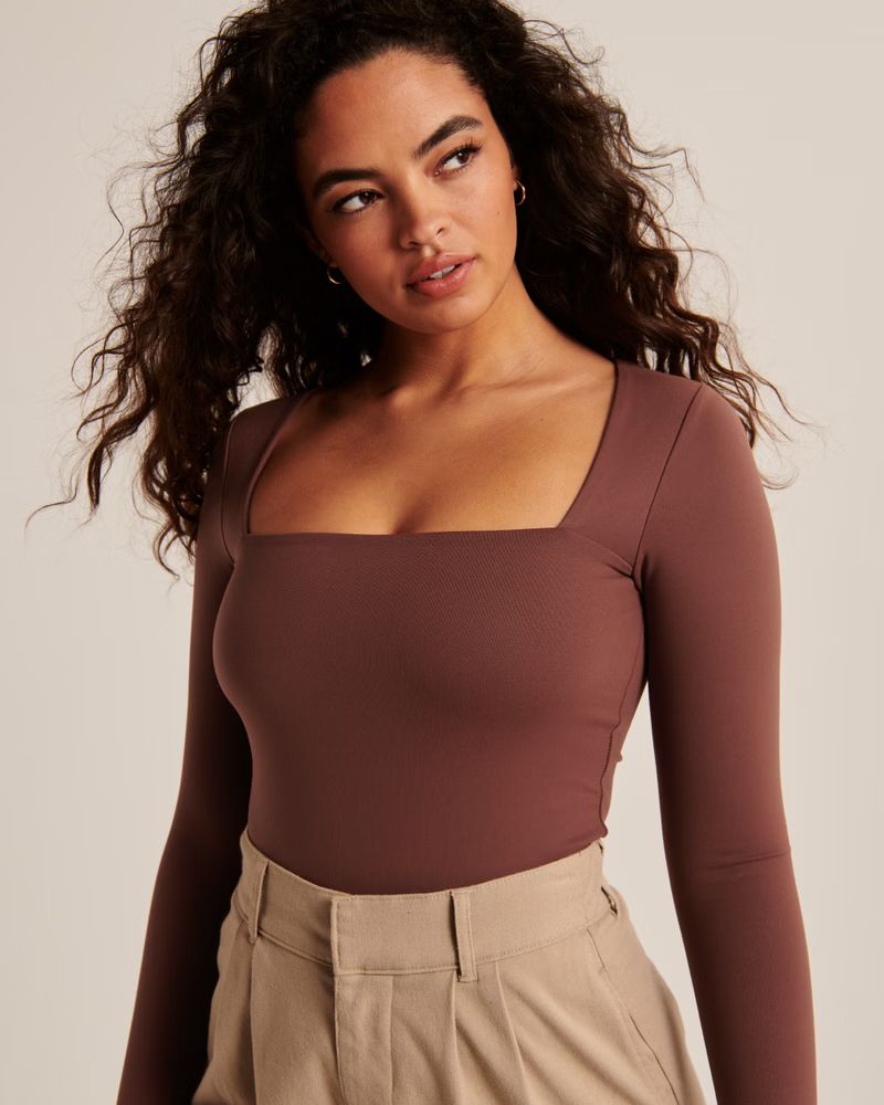 Double-Layered Seamless Fabric Squareneck Top | Abercrombie & Fitch (US)