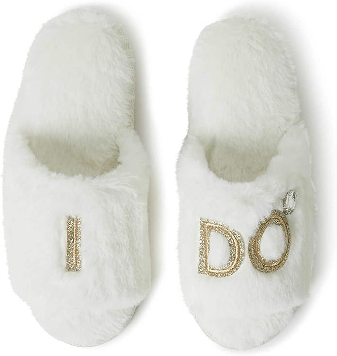 Dearfoams Women's and Men's Bride/Bridesmaid I Do & I Do Crew Giftable Wedding Slide | Amazon (US)