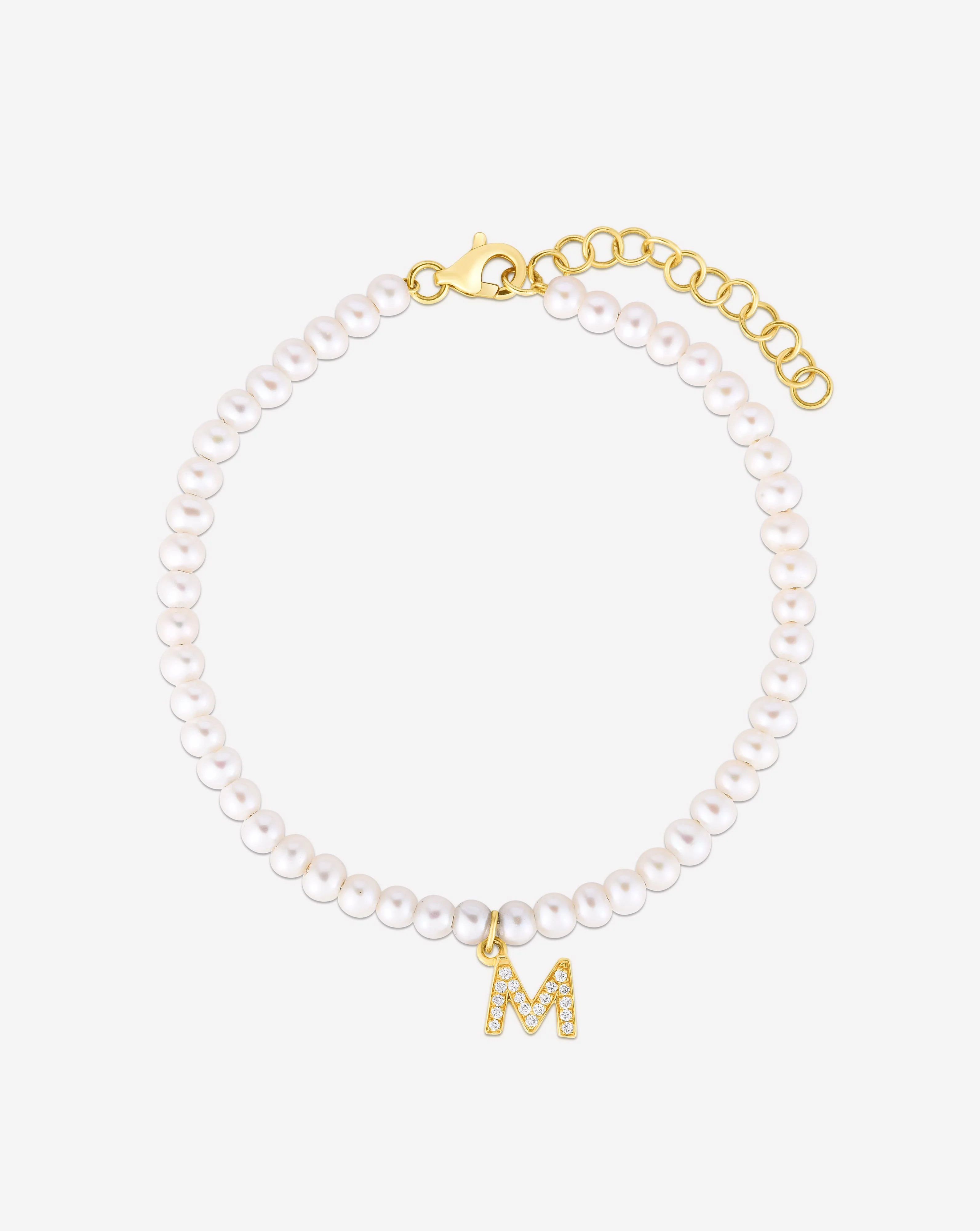 Pearl + Pavé Initial Bracelet | Ring Concierge