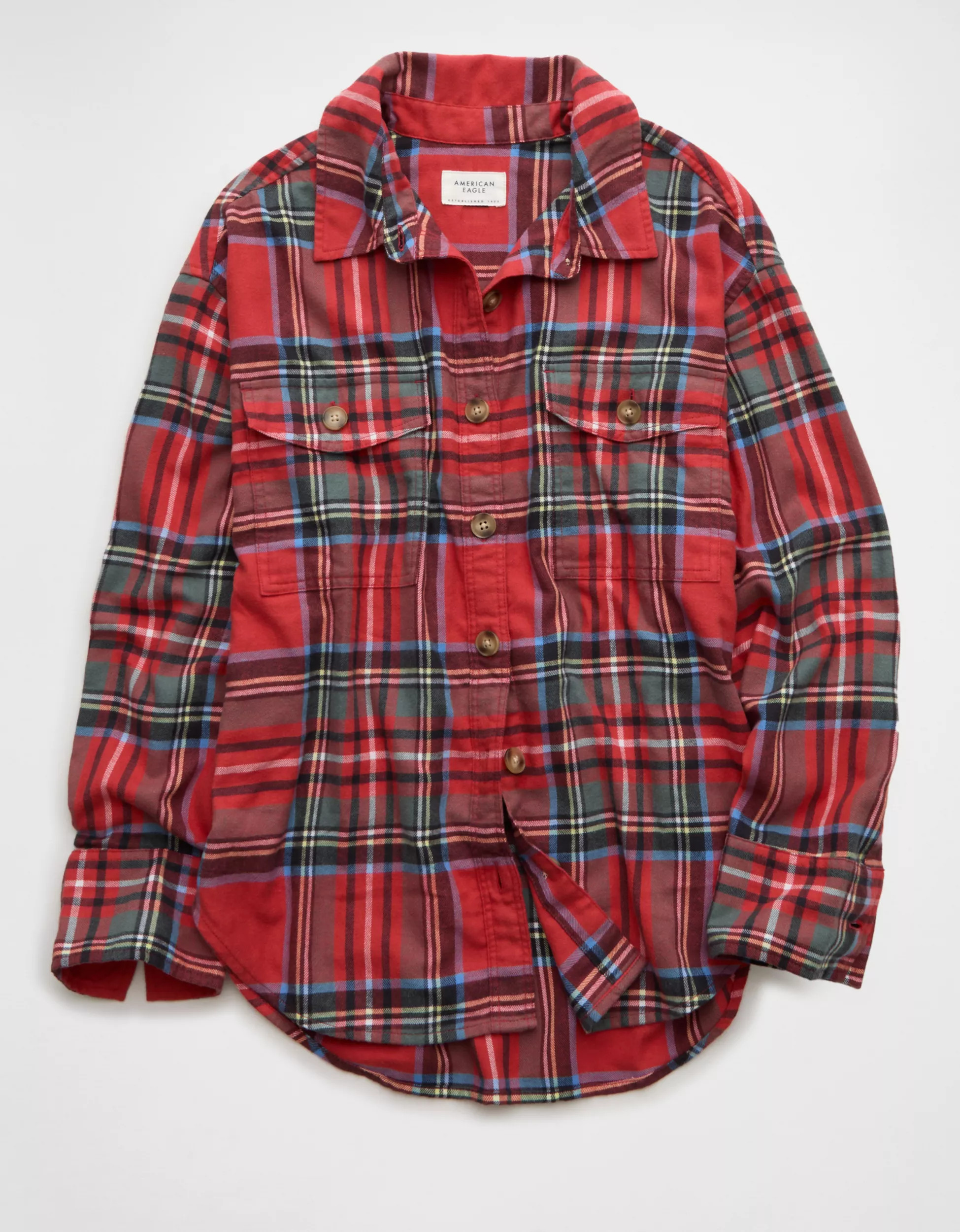 AE Plaid Button-Up Shirt | American Eagle Outfitters (US & CA)