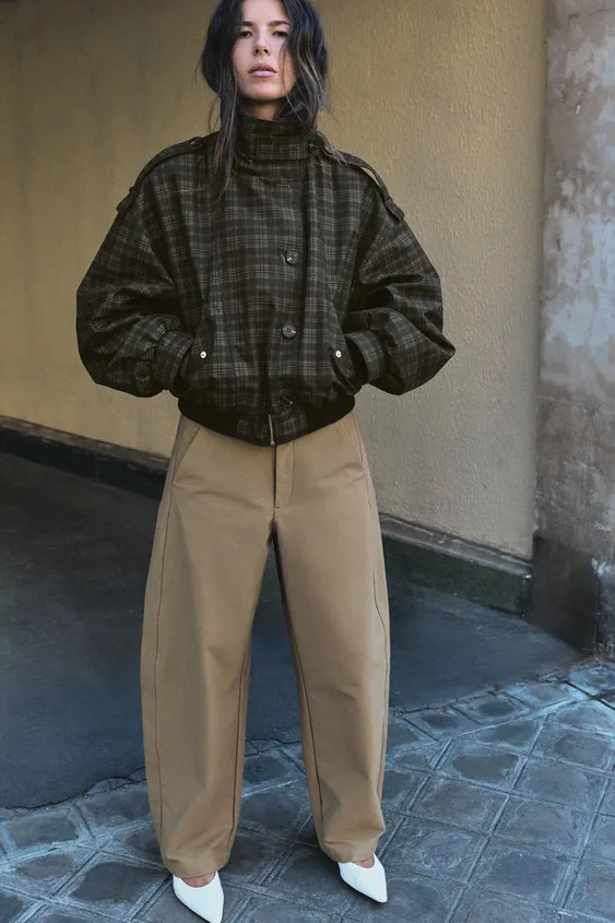 CHECK BOMBER JACKET | Zara UK