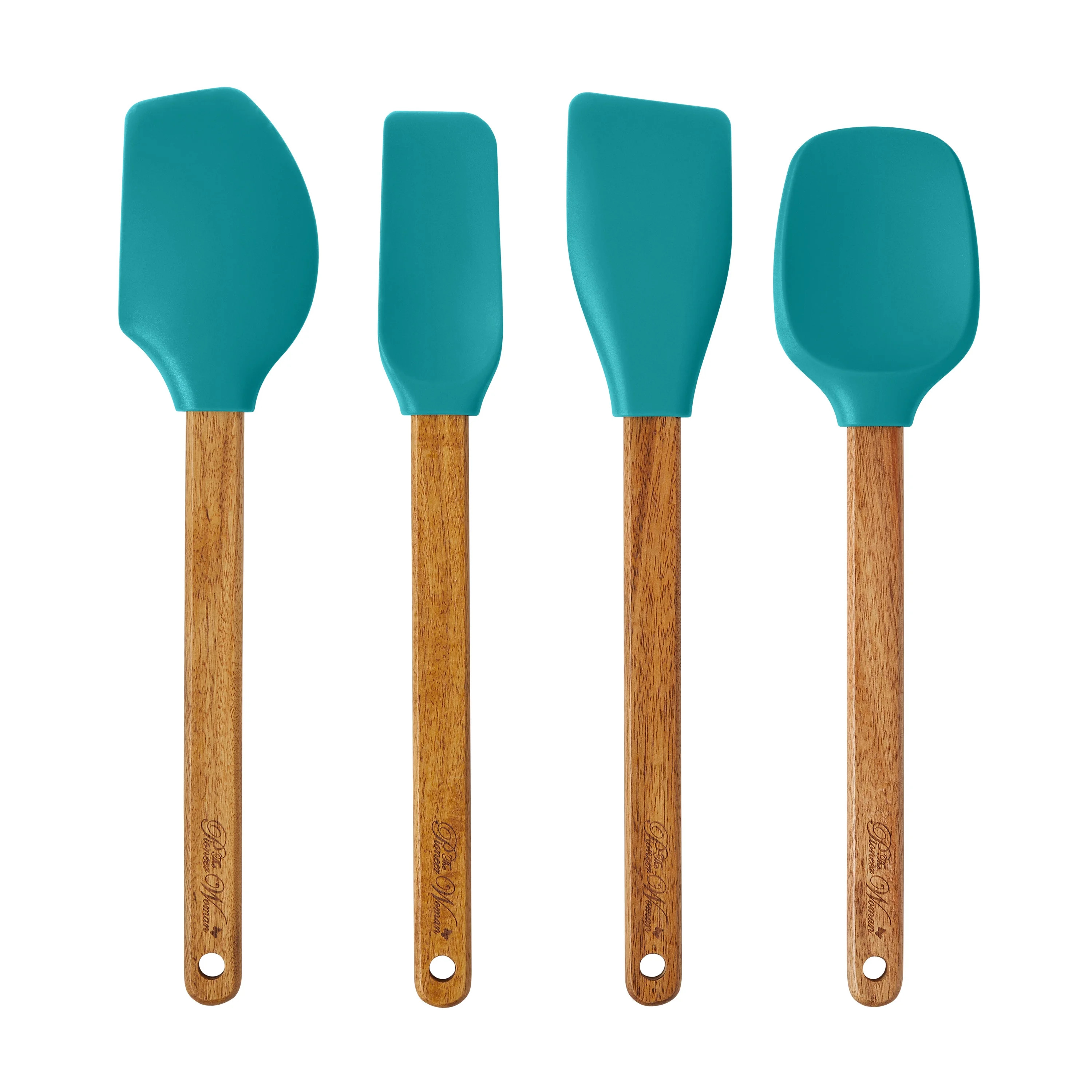 The Pioneer Woman 4-Piece Silicone Spatula Set, Teal | Walmart (US)