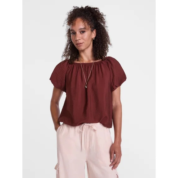 Scenario Women's Puff Sleeve Top, Sizes XS-XXXL | Walmart (US)