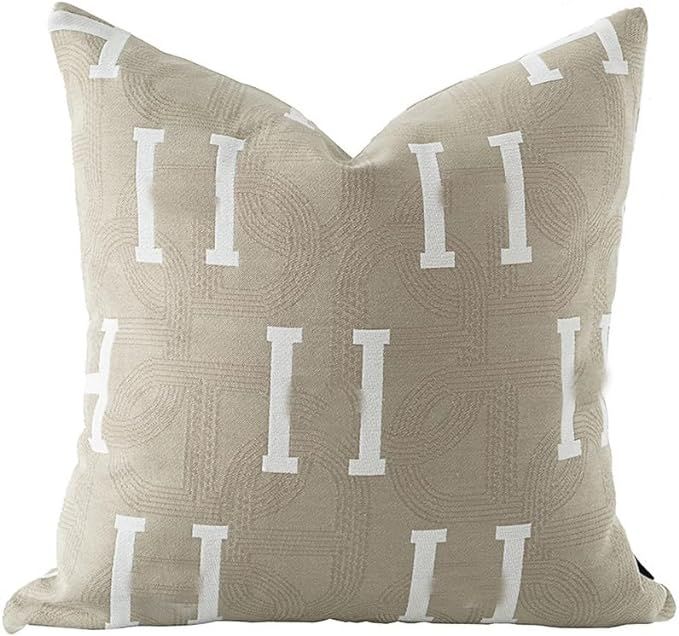 Croker Horse 20x20'' Inches Throw Pillow Cushion Cover - Beige H Letter Embroidery Modern Fashion... | Amazon (US)