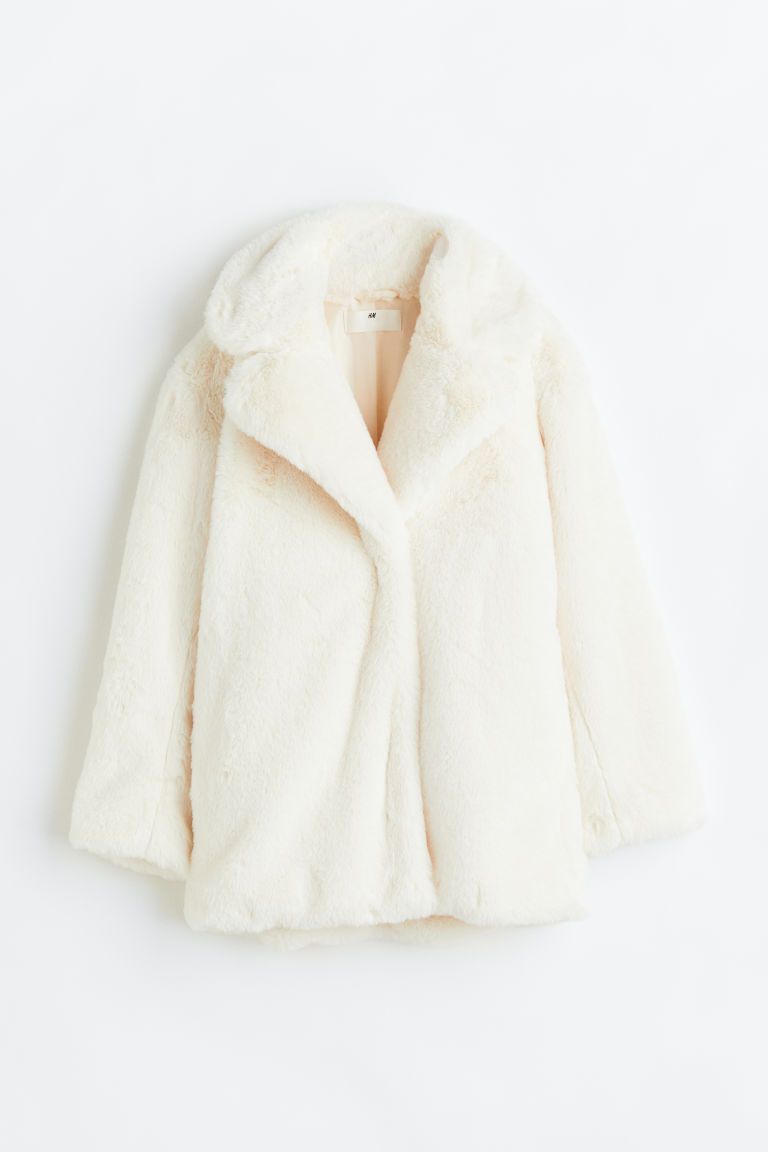 H & M - Fluffy Coat - Beige | H&M (US + CA)