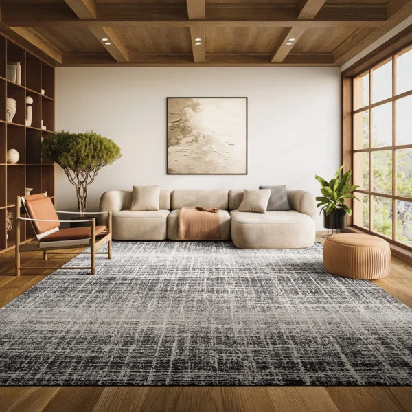 Riebe Black Area Rug | Wayfair North America