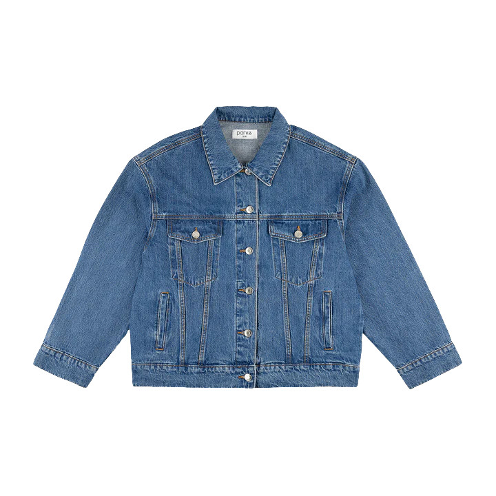 Oversized Denim Jacket - Medium Wash | Parke