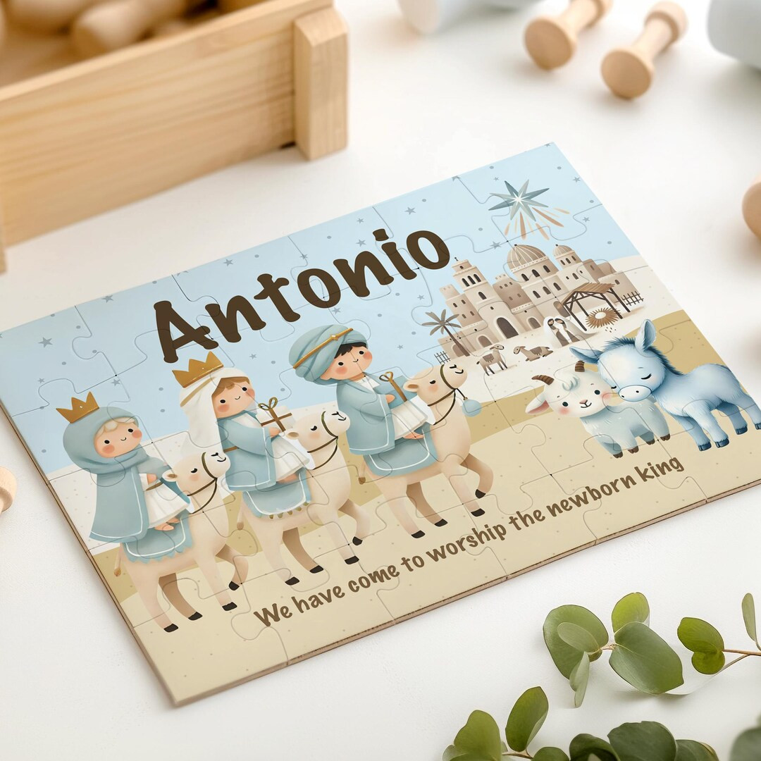 Personalized Three Kings Epiphany Puzzle for Kids • Blue Christian Christmas Puzzle • Custom ... | Etsy (US)