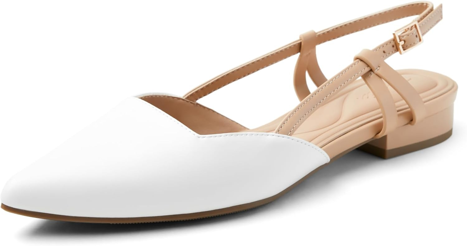 Arromic Slingback Flats for Women Pointed Toe Women's Flats Square Topline Slip On for Fashion Dr... | Amazon (US)
