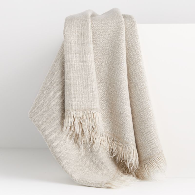 Plain Weave Sand Fringe 55x70 Throw by Leanne Ford + Reviews | Crate and Barrel | Crate & Barrel