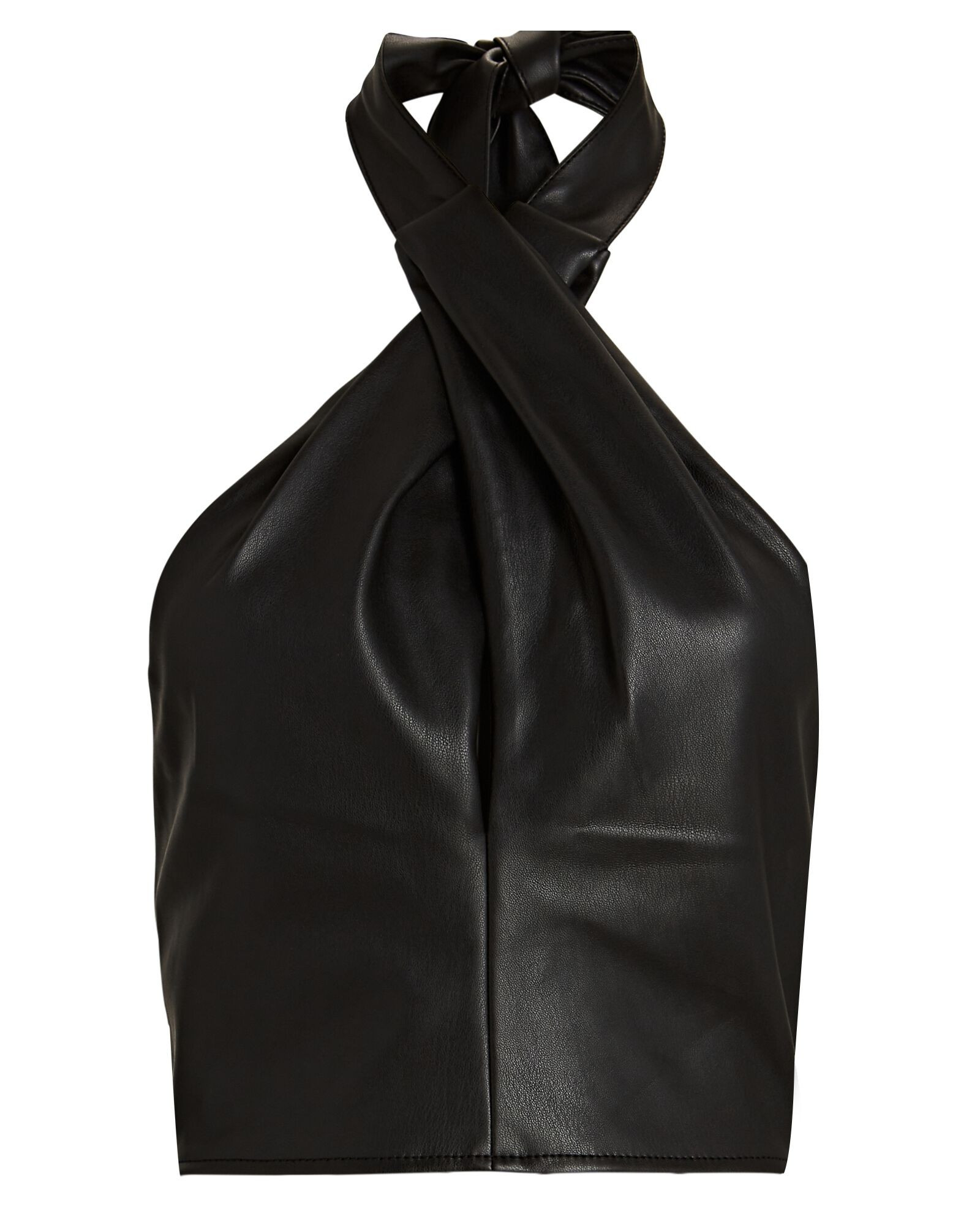 Kai Vegan Leather Halter Top | INTERMIX