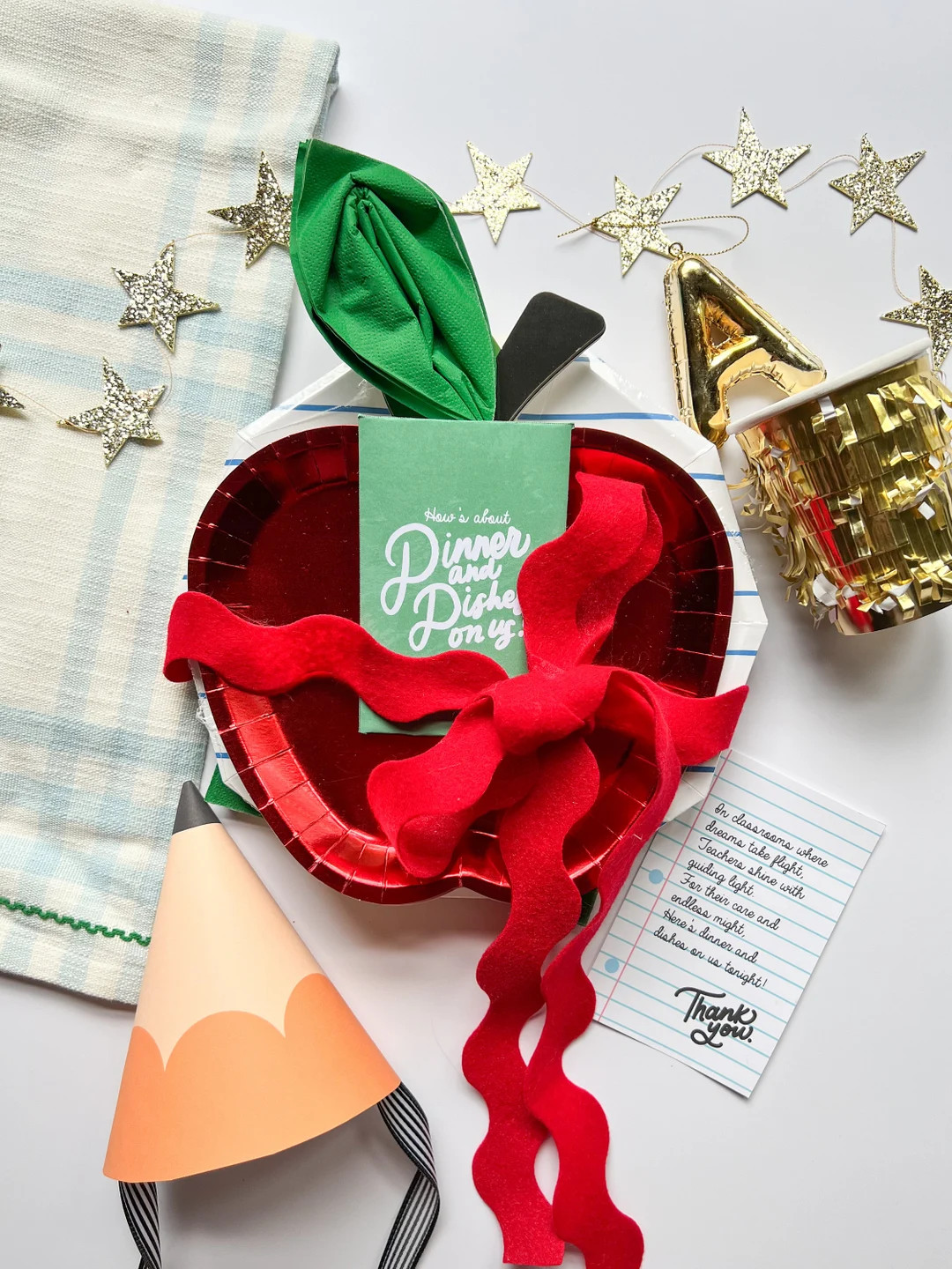 Teacher Appreciation Gift Tag, Dinner and Dishes on Us, Printable Tag, Teacher Gift, Gift for Tea... | Etsy (US)