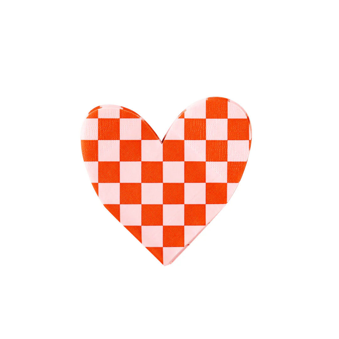 Checkered Heart Paper Napkin | My Mind's Eye