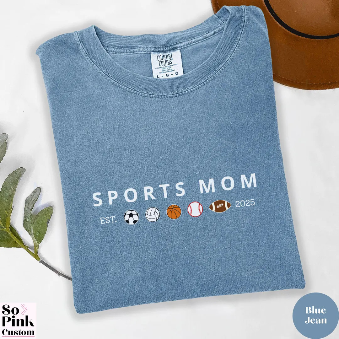 Comfort Colors Custom Sports Mom Shirt With Year Est, Multiple Sports Mom Tshirt, Multi Sports Mo... | Etsy (US)