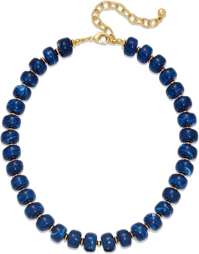 Chunky Beaded Necklace for Women Trendy Statement Big Colorful Resin Bead Choker Necklaces Summer... | Amazon (US)