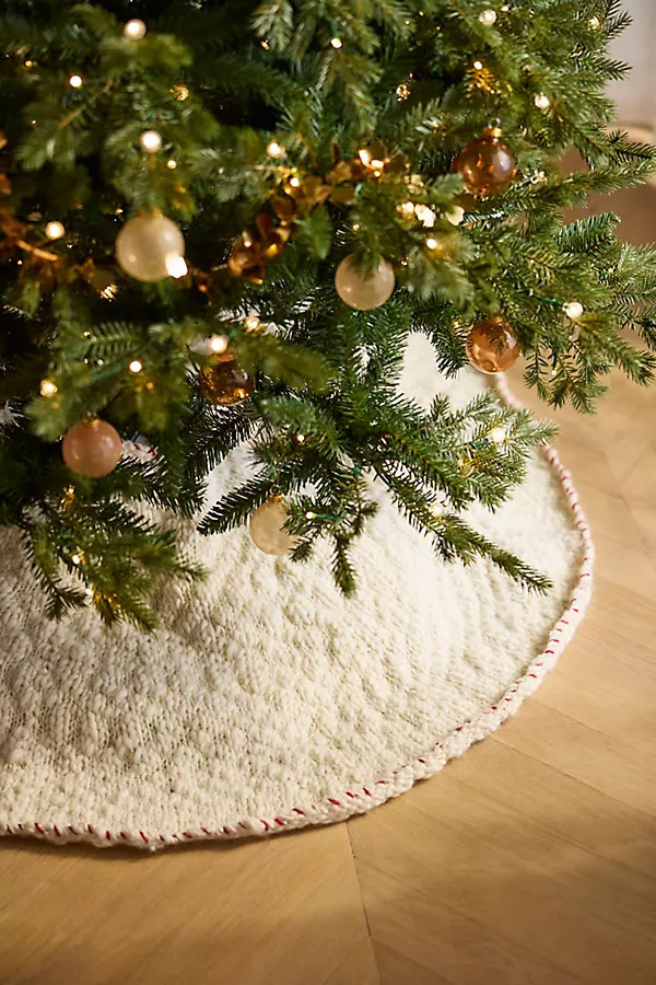 Chunky Knit Tree Skirt in Beige at Terrain | Terrain