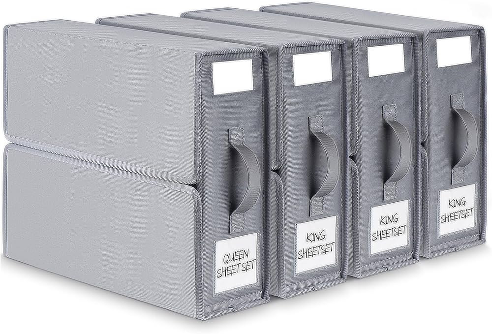 BIKTIC SheetCube Bed Sheet Organizers and Storage,4 Pack Sheet Folder Organizer (Queen or King Si... | Amazon (US)