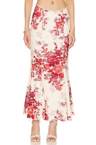 LPA Concetta Maxi Skirt in Red & Cream Floral from Revolve.com | Revolve Clothing (Global)