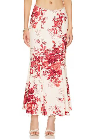 LPA Concetta Maxi Skirt in Red & Cream Floral from Revolve.com | Revolve Clothing (Global)