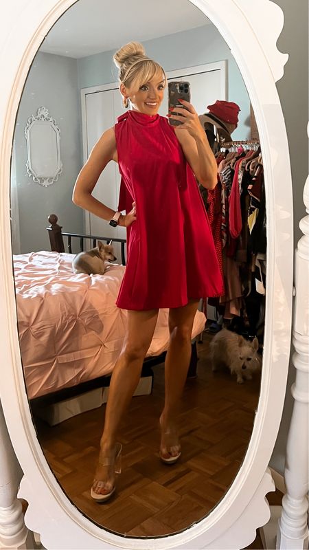 Pink mock neck swing dress under $38 on Amazon - clear heels - Barbie dress - Barbie pink - Amazon Fashion - Amazon finds 

#LTKstyletip #LTKSeasonal #LTKunder50