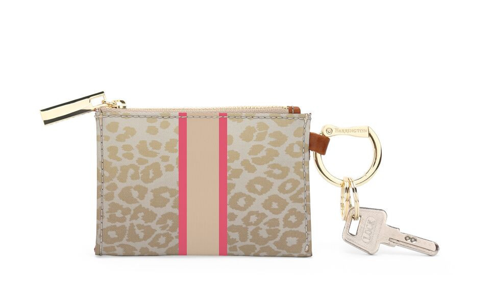 Kennedy Key Ring Zip Wallet - Monogram Stripe - 60.00 | Barrington Gifts