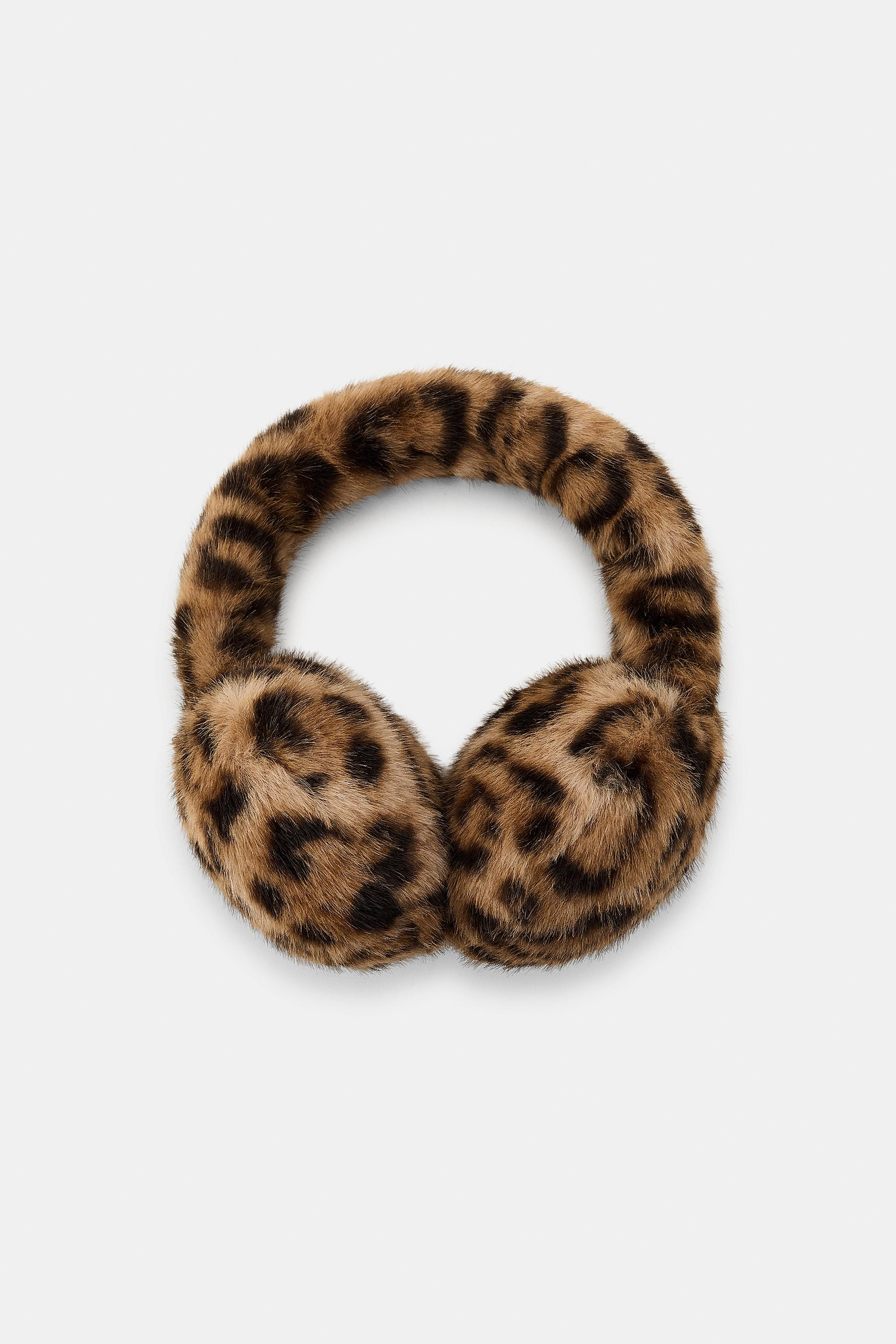 FAUX FUR ANIMAL PRINT EARMUFFS | Zara US