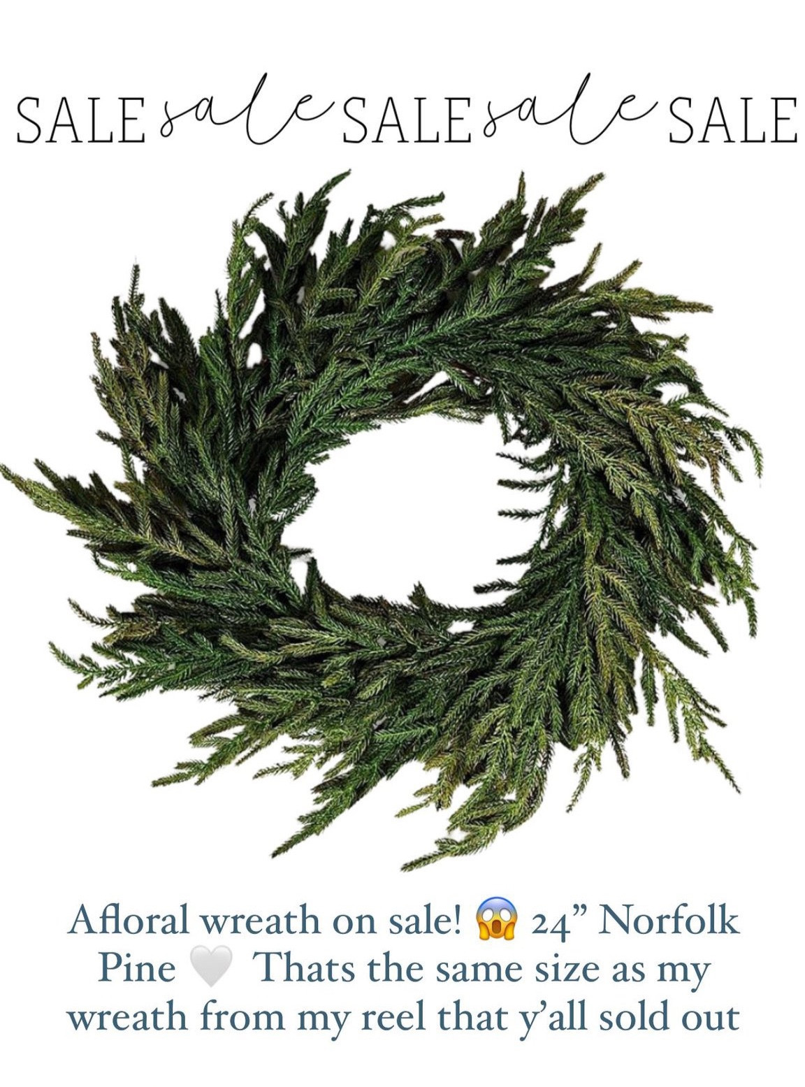 Norfolk pine wreath, on sale! ✨ 

#LTKSeasonal #LTKHolidaySale #LTKHoliday