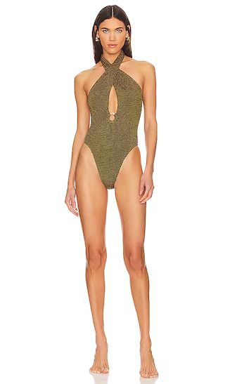 Tatiana One Piece in Cocoa Lurex | Revolve Clothing (Global)