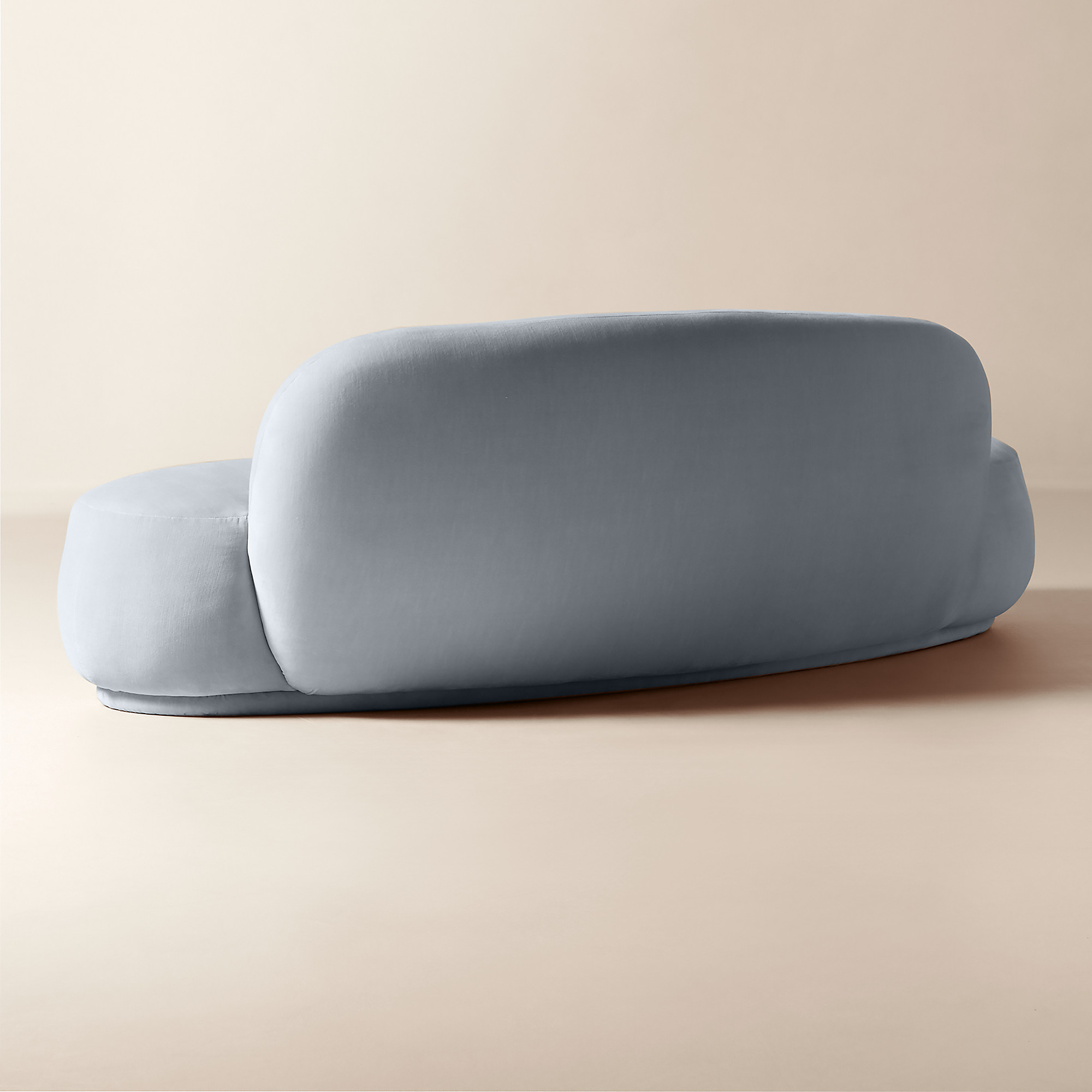 Claudelle 106" Light Blue Velvet Curved Sofa | CB2 | CB2
