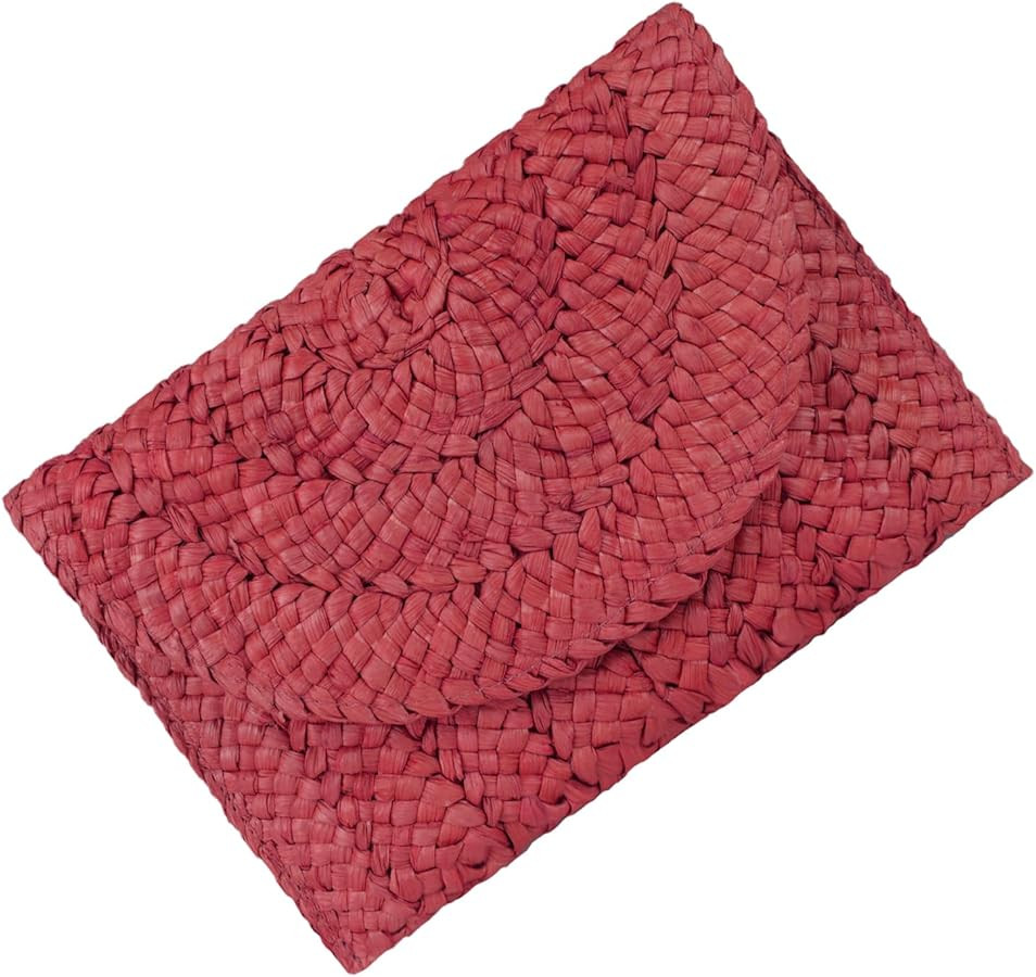 Straw Clutch Bag for Women Envelope Woven Clutch Handbag Summer Beach Purse | Amazon (US)