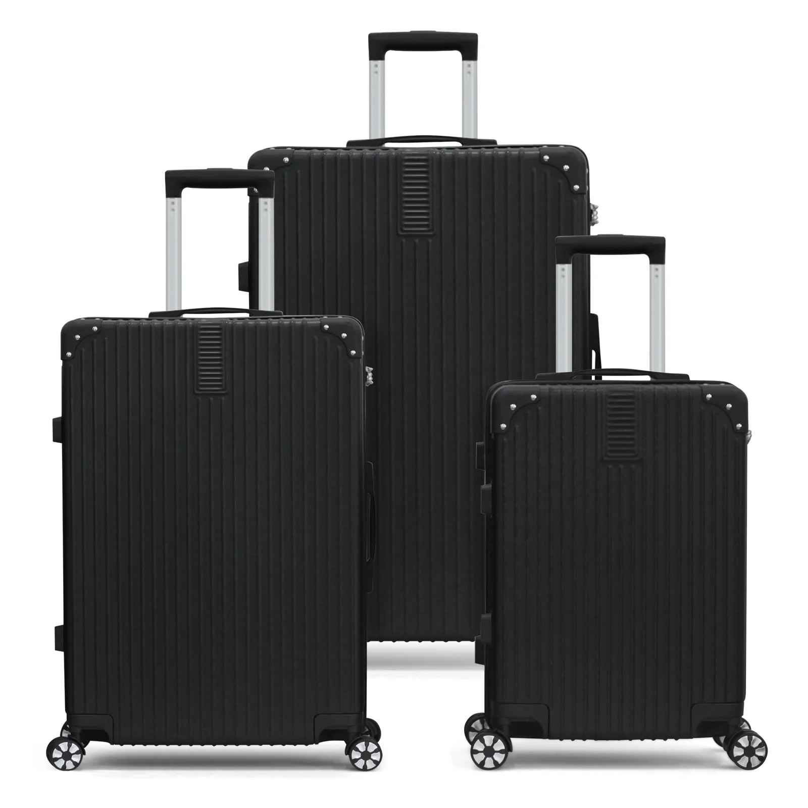 Hikolayae Border Collection Hardside Spinner Luggage Sets in Raven Black, 3 Piece - TSA Lock - Wa... | Walmart (US)