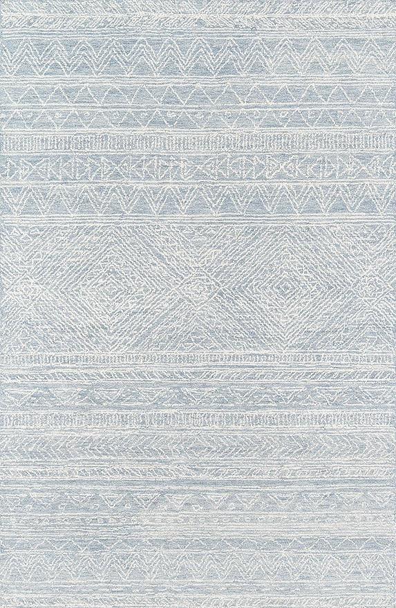 Momeni Mallorca Light Blue Area Rug Area Rug, 8' x 10' Sized Rug for Living Room, Bedroom, Dining... | Amazon (US)