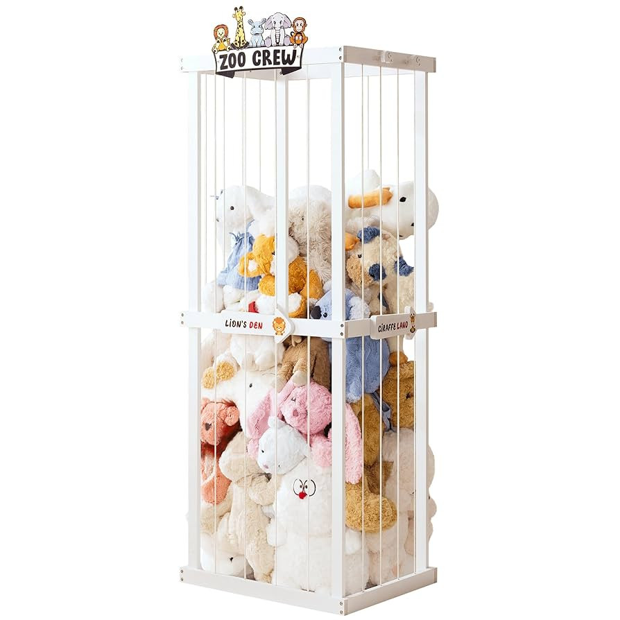Wooden Stuffed Animals Storage Basket Organizer and Holder for Gifts, Kids Plushies, for Stuffy T... | Amazon (US)