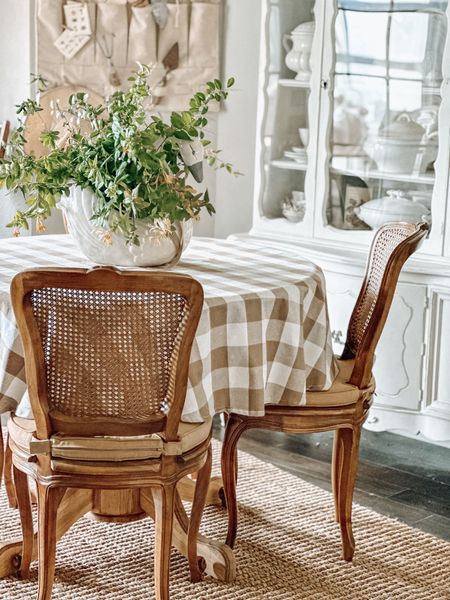 This round buffalo check tablecloth was the perfect addition to my breakfast table!

It adds such a cute cottage style look.

This tablecloth comes in several colors, shapes and sizes. 

#tablecloth #checktablecloth #cottagestyle #frenchcountry #englishcountry #kitchendecor 

#LTKHome #LTKStyleTip #LTKFindsUnder50