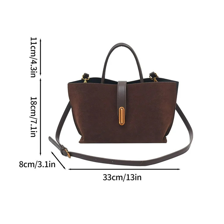 LIJCC Women Suede Bags Large Leather Tote Bag Fall Purse Classic Shoulder Handbag Satchel Bag Bro... | Walmart (US)