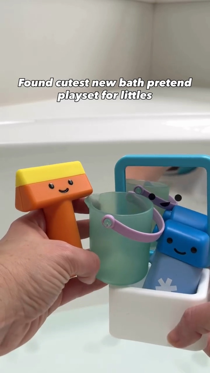 How cute is this new bath pretend playset! Love that the squirter comes apart for easy cleaning and my kids LOVE the squeegee. #momof3 

#LTKmomlife #LTKKids